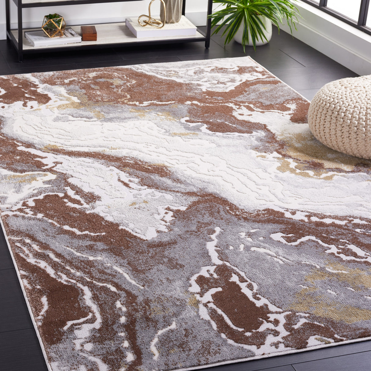 Safavieh Palma Pam348B Beige/Brown Rug.
