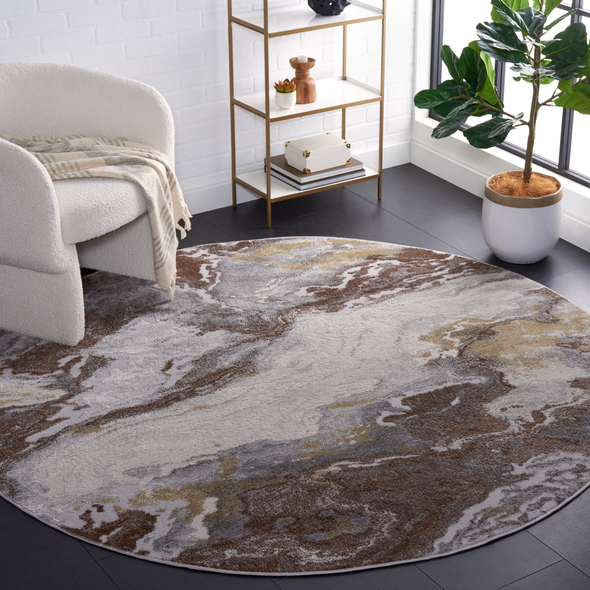 Safavieh Palma Pam348B Beige/Brown Rug.