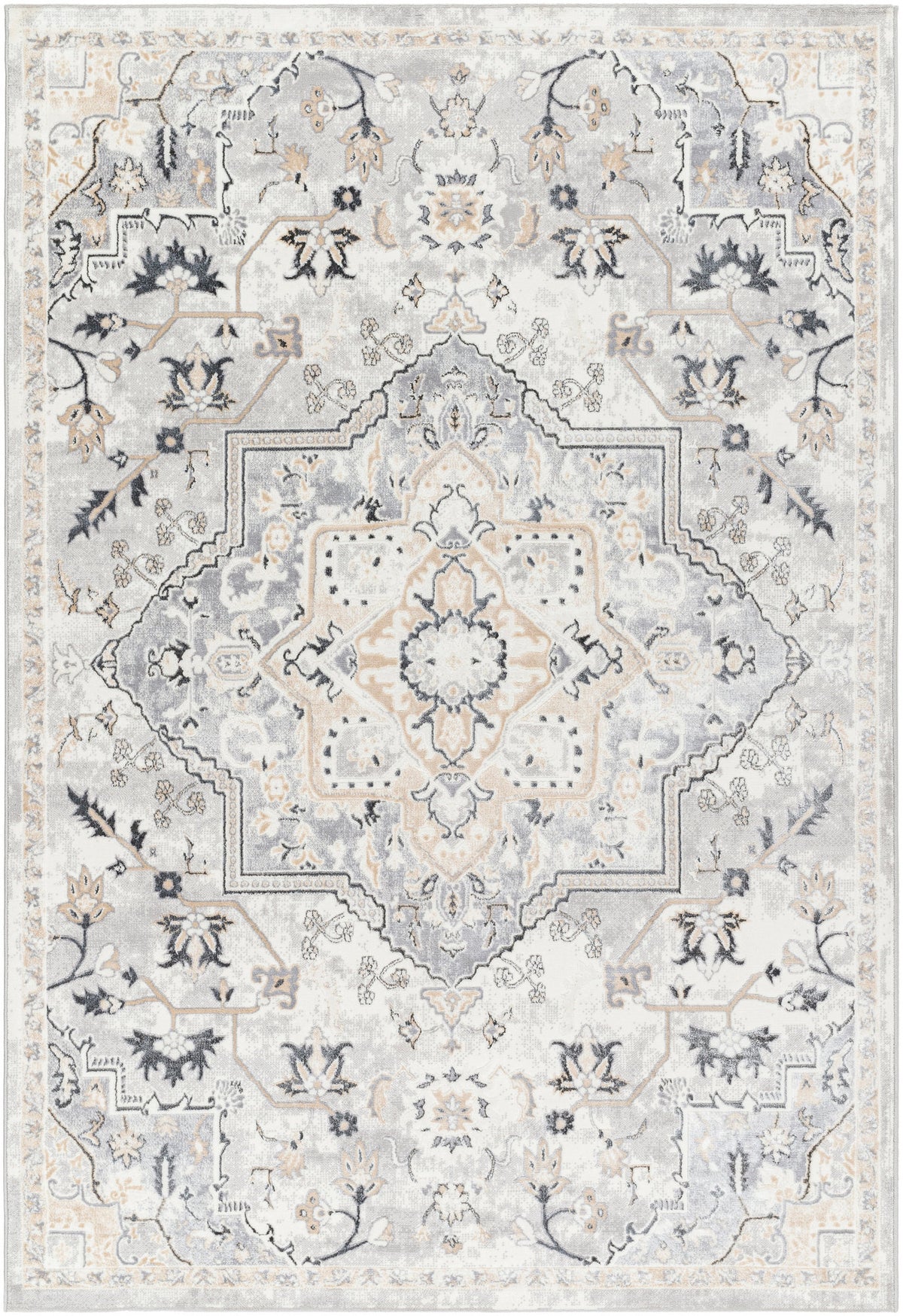 Surya Perception Pcp-2317 Ivory, Light Gray, Beige, Cream, Gray, Charcoal Rug.