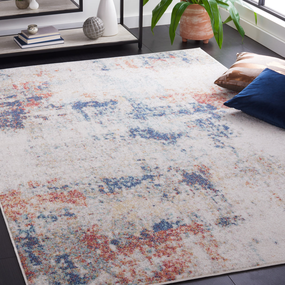 Safavieh Phoenix Phx500A Ivory/Blue Rust Rug.