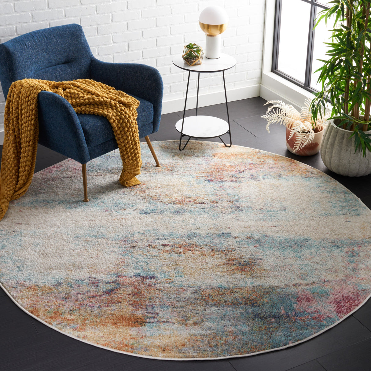 Safavieh Phoenix Phx506J Aqua/Gold Rose Rug.