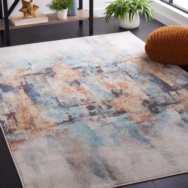 Safavieh Phoenix Phx510J Aqua/Gold Rust Rug.