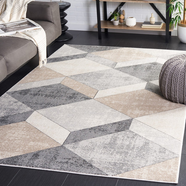 Safavieh Phoenix Phx552F Light Grey/Beige Charcoal Rug.