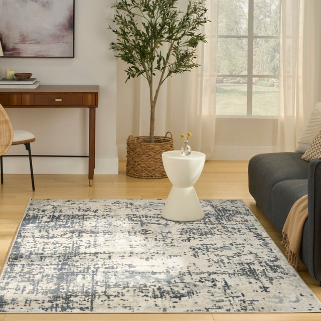 Nourison Quarry QUA17 Machine Made Ivory, Grey Rug