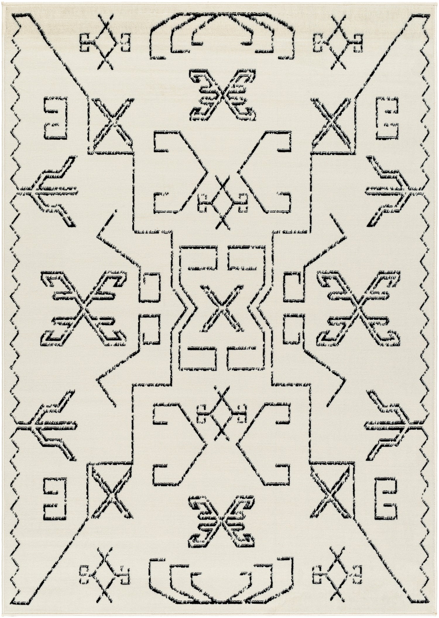 Surya Pisa Pss-2362 Light Gray, Black Rug.
