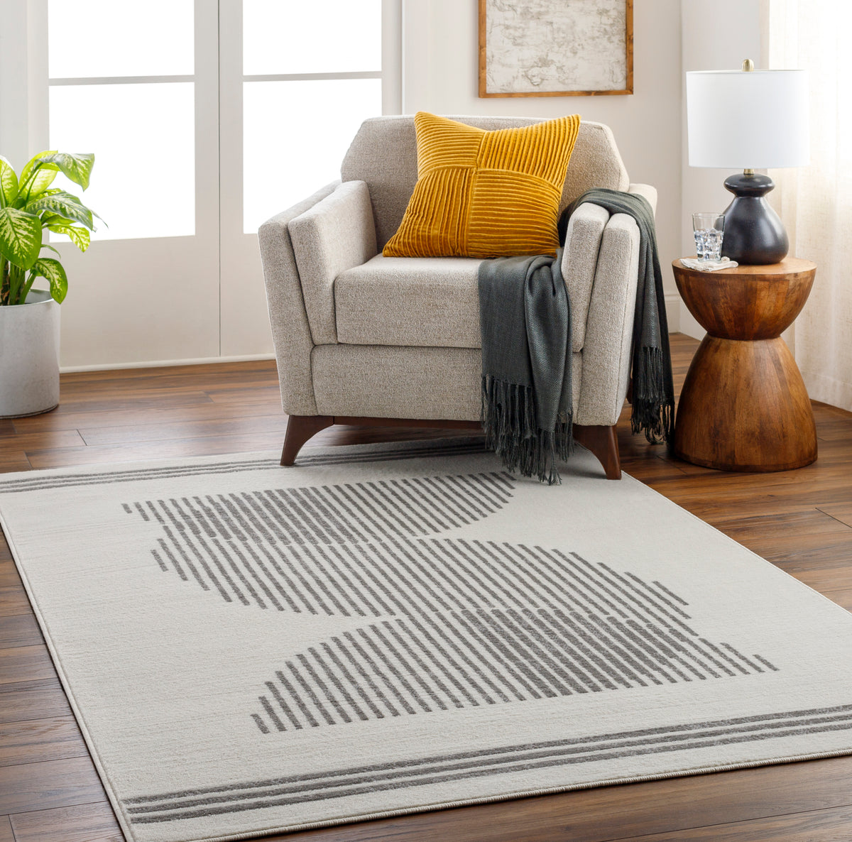 Surya Pisa Pss-2363 Light Gray, Medium Gray, Charcoal Rug.