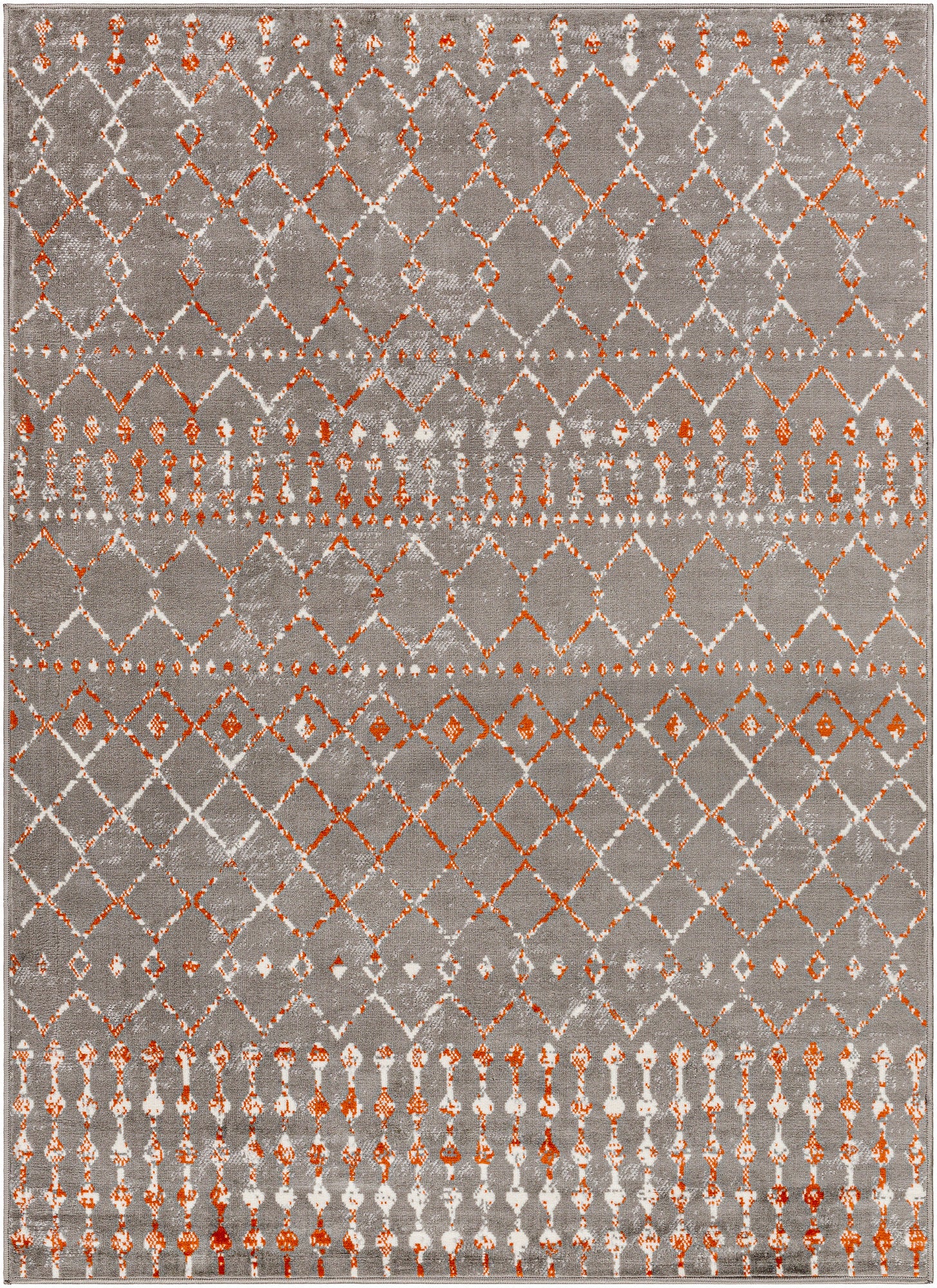 Surya Pisa Pss-2369 Charcoal, Light Gray, Burnt Orange, Medium Gray Rug.