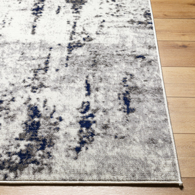 Surya Pisa Pss-2372 Light Gray, Medium Gray, Charcoal, Dark Blue Rug.
