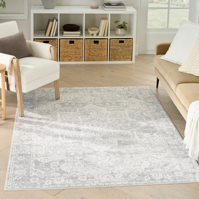Nourison Astra Machine Washable ASW12 Machine Made Grey Rug