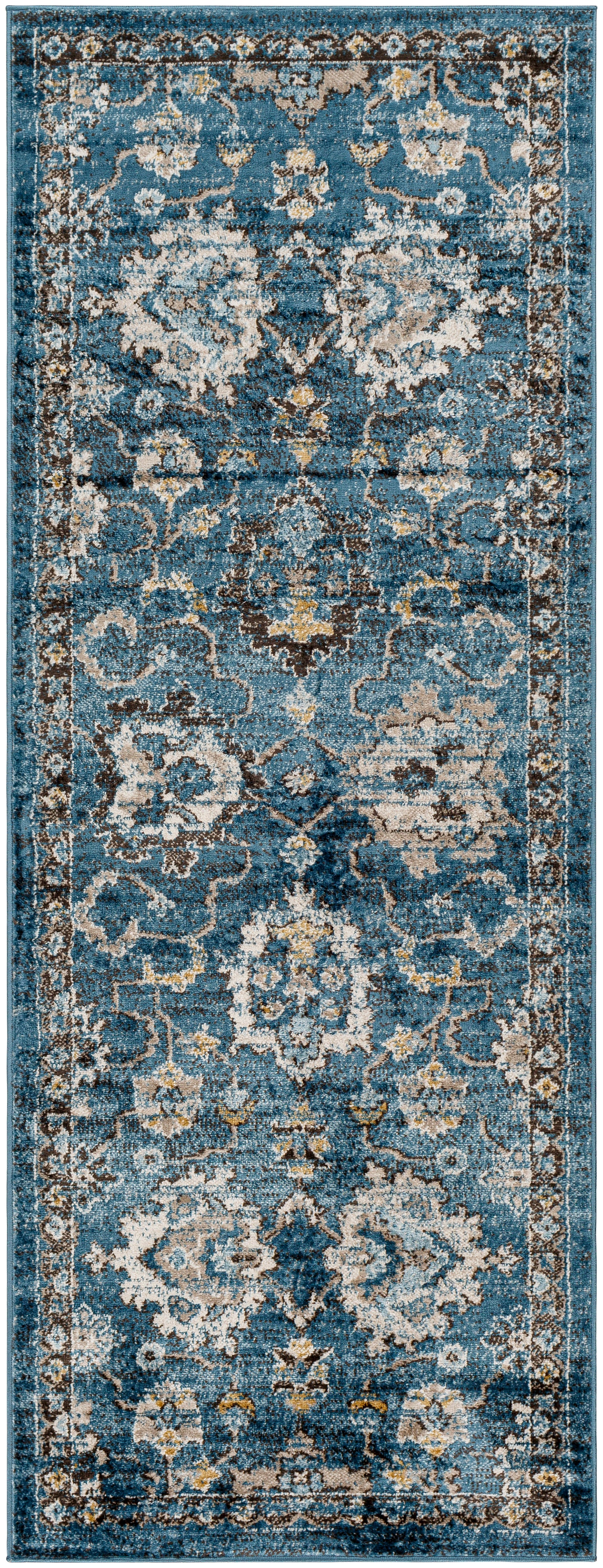 Surya Pertek Ptk-2302 Deep Teal, Dark Blue, Gray, Black, Taupe, Dark Brown Rug.