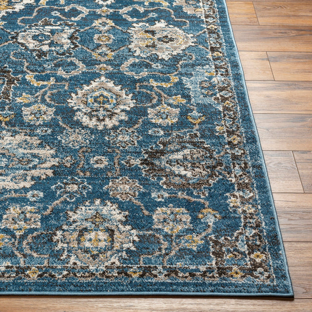 Surya Pertek Ptk-2302 Deep Teal, Dark Blue, Gray, Black, Taupe, Dark Brown Rug.