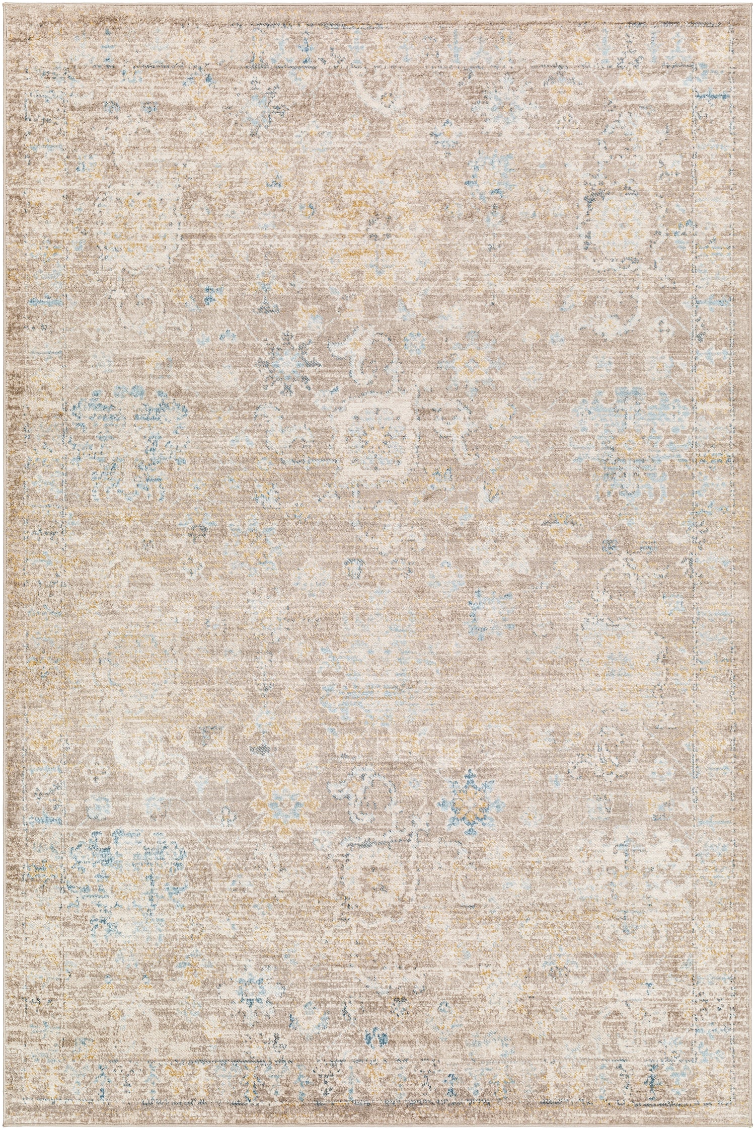 Surya Pertek Ptk-2303 Gray, Taupe, Deep Teal, Dark Blue, Dark Brown Rug.