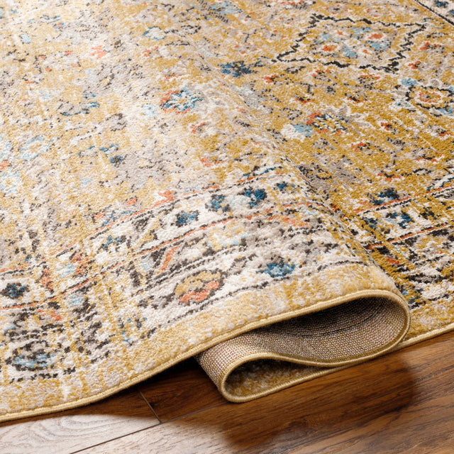 Surya Pertek Ptk-2305 Dark Brown, Taupe, Deep Teal, Dark Blue, Burnt Orange, Black Rug.