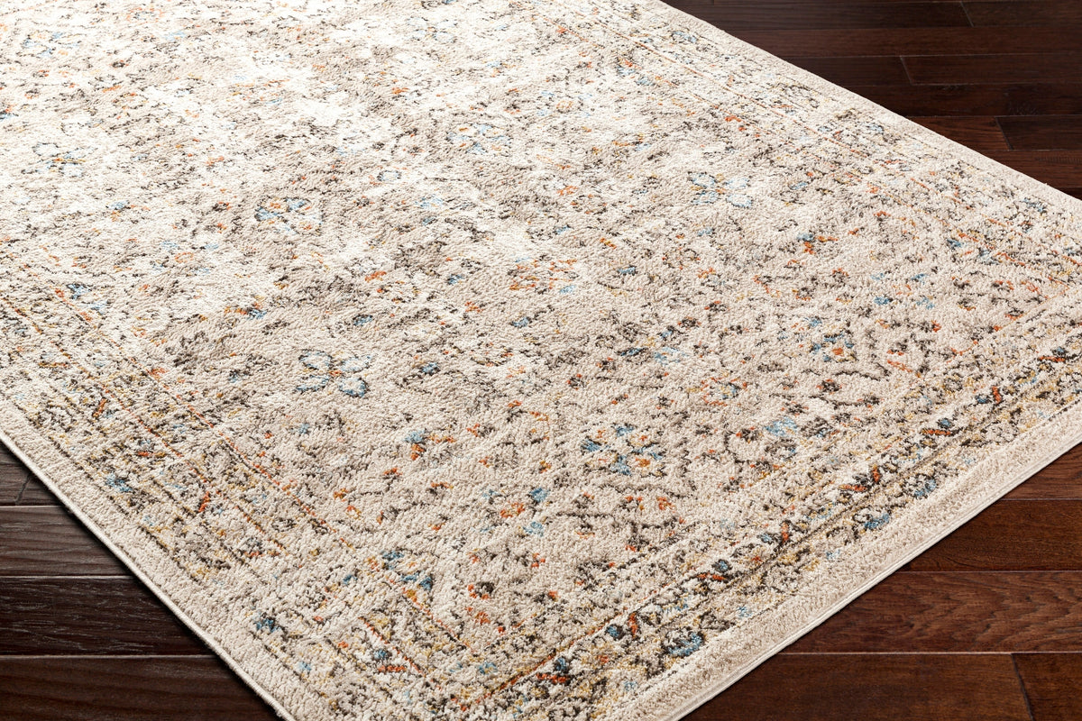 Surya Pertek Ptk-2306 Taupe, Gray, Black, Burnt Orange, Deep Teal Rug.