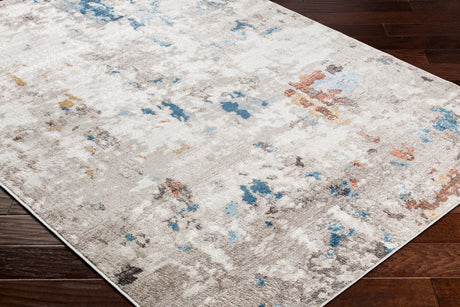 Surya Pertek Ptk-2308 Taupe, Gray, Burnt Orange, Deep Teal, Dark Blue Rug.