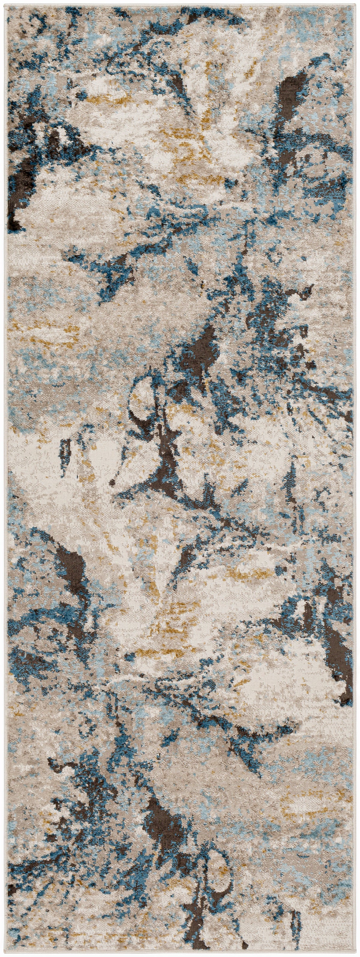 Surya Pertek Ptk-2309 Taupe, Gray, Dark Blue, Deep Teal, Black Rug.