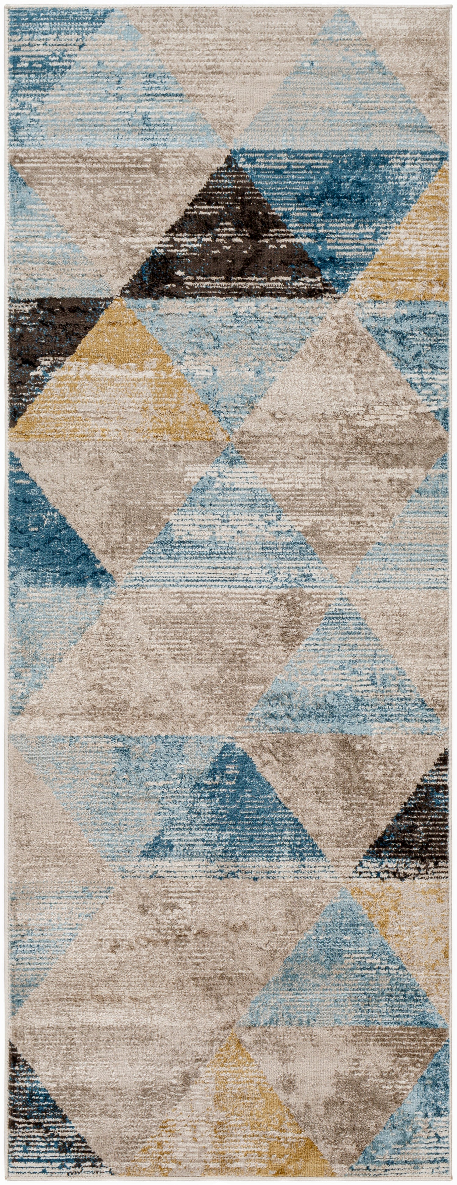 Surya Pertek Ptk-2312 Gray, Deep Teal, Dark Blue, Dark Brown, Black Rug.