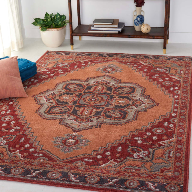 Safavieh Pyramid Pyr215P Rust/Ivory Grey Rug.