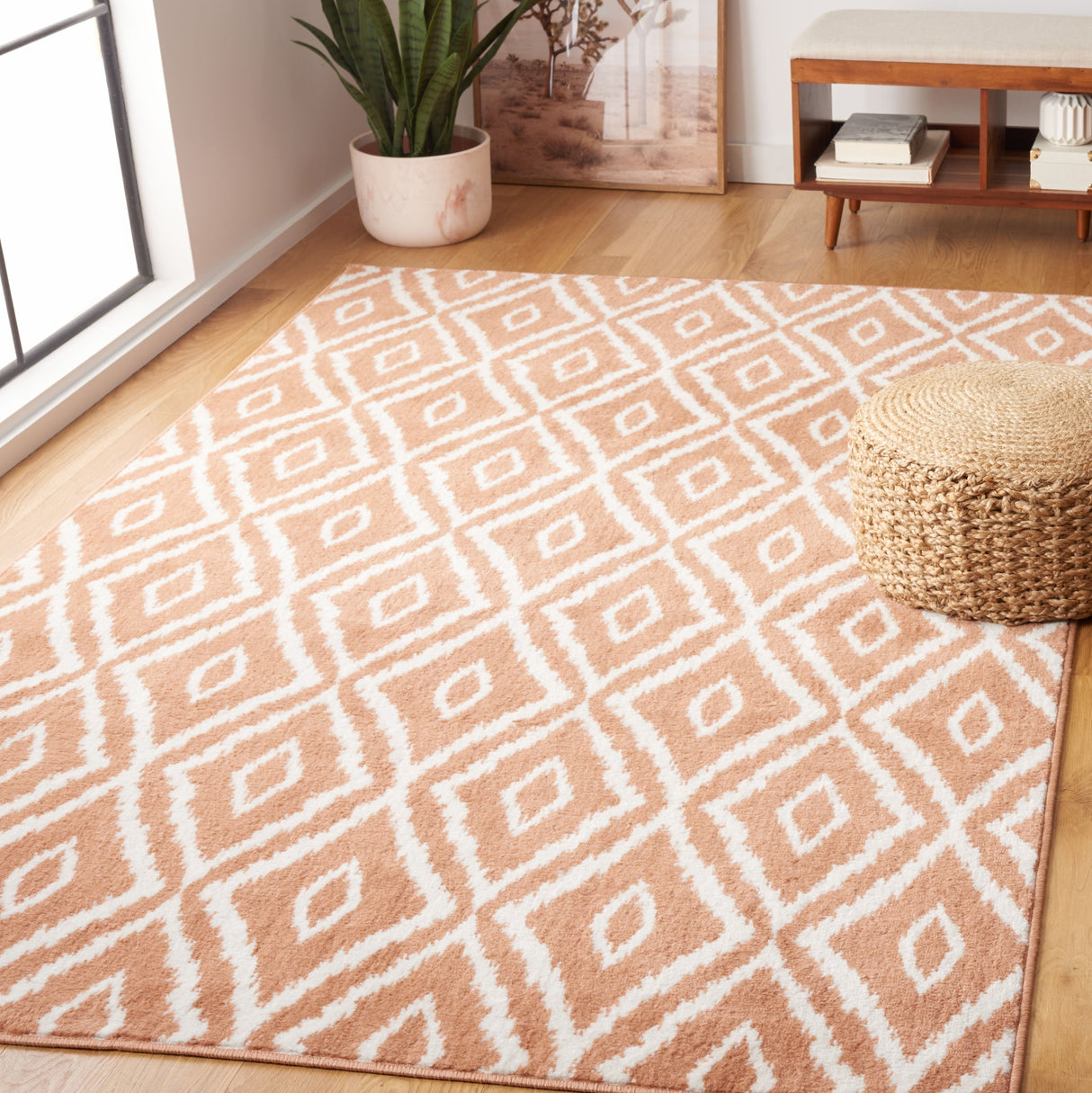 Safavieh Pyramid Pyr219P Rust/Ivory Rug.