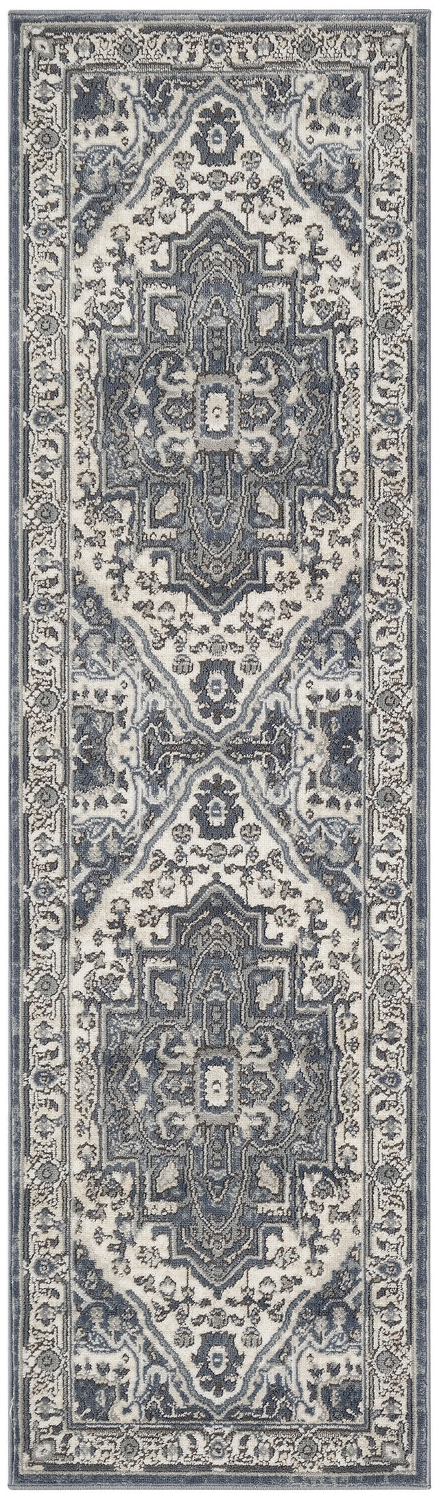 Nourison Quarry QUA18 Machine Made Navy, Ivory Rug