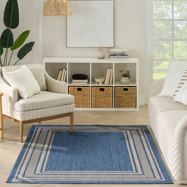 Nourison Horizon Indoor/Outdoor HOZ03 Denim Contemporary Area Rugs