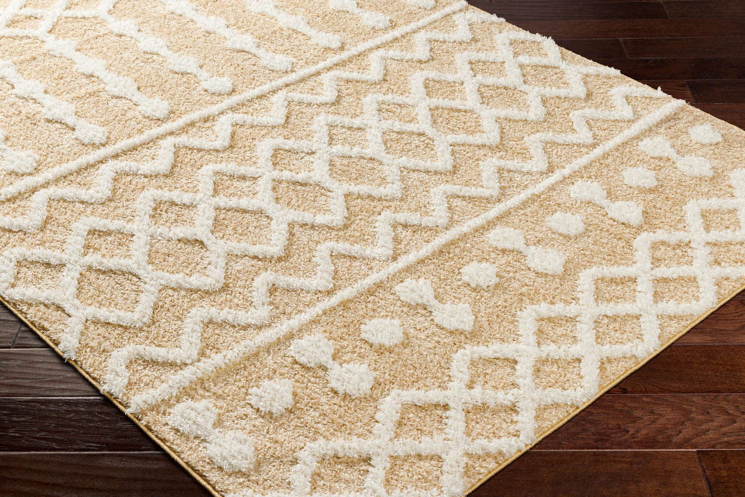 Surya Rodos Rdo-2345 Mustard, White Rug.