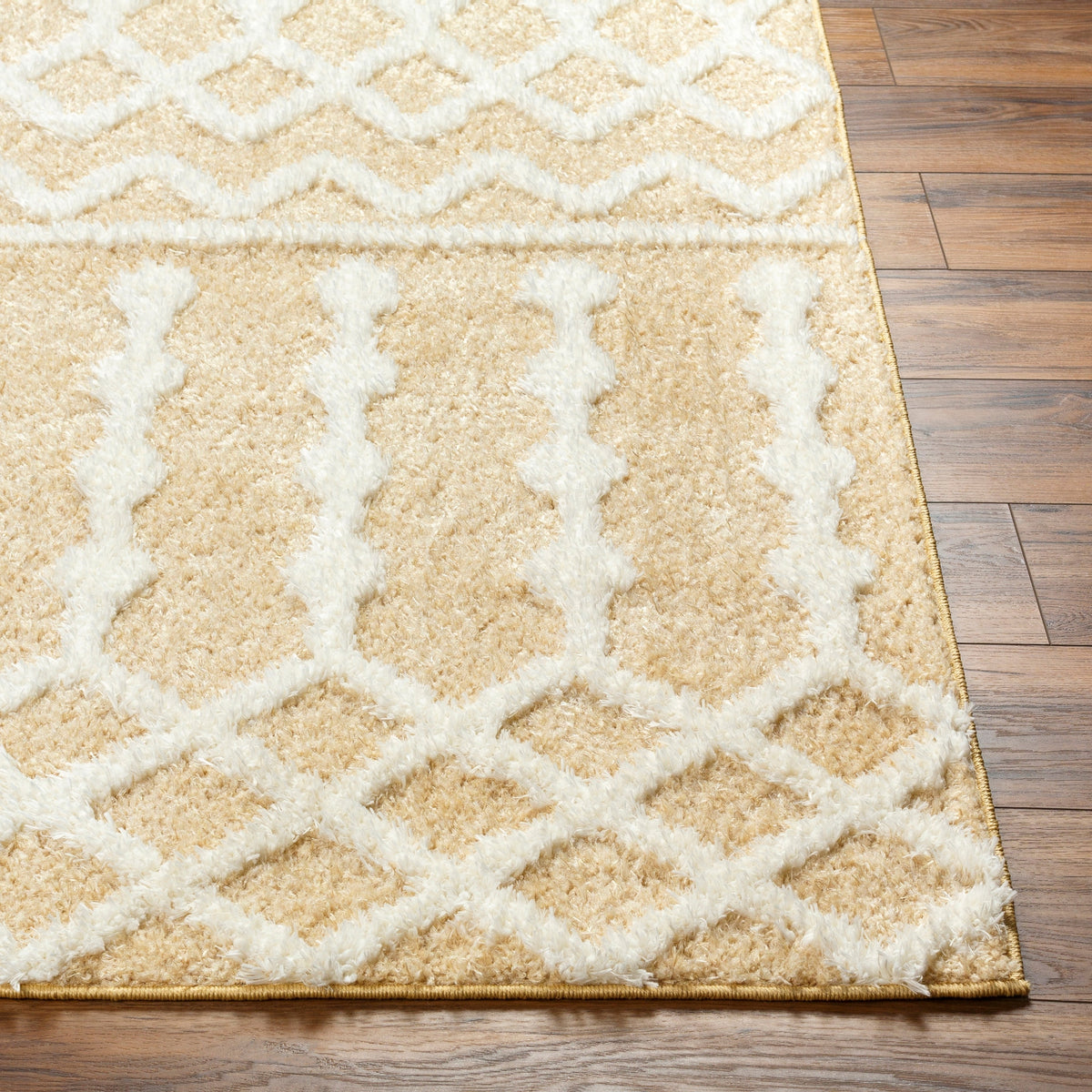 Surya Rodos Rdo-2345 Mustard, White Rug.
