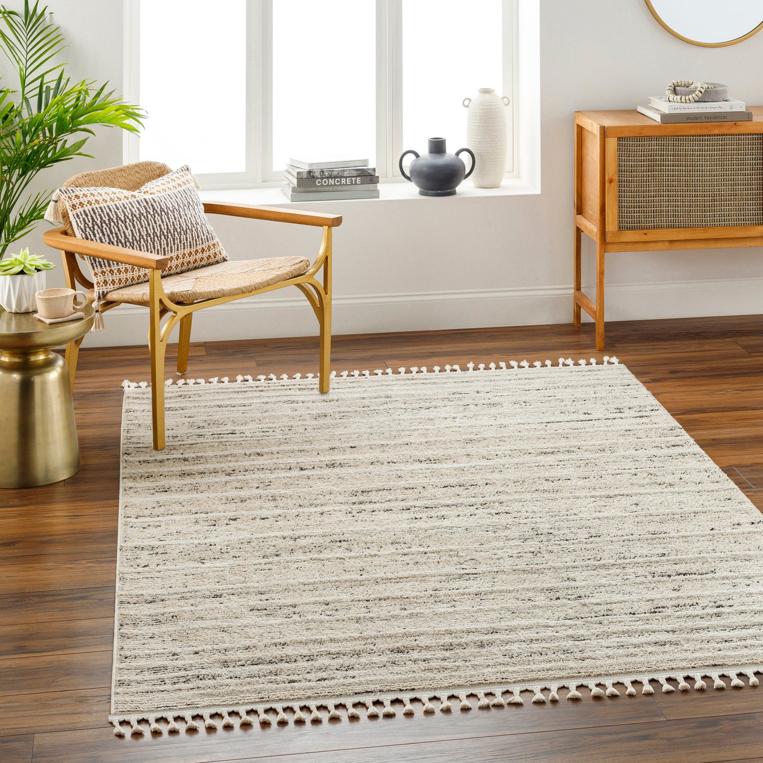 Surya Rudy Rdy-2300 Gray, Ivory, Light Beige, Cream, Medium Gray, Charcoal Rug.