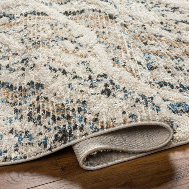 Surya Rudy Rdy-2302 Gray, Ivory, Cream, Navy, Charcoal, Medium Brown Rug.