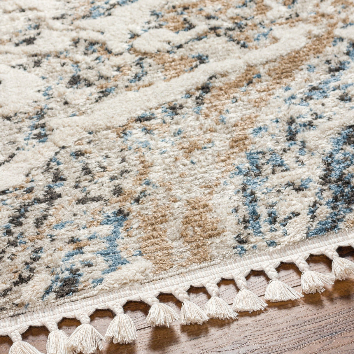 Surya Rudy Rdy-2302 Gray, Ivory, Cream, Navy, Charcoal, Medium Brown Rug.