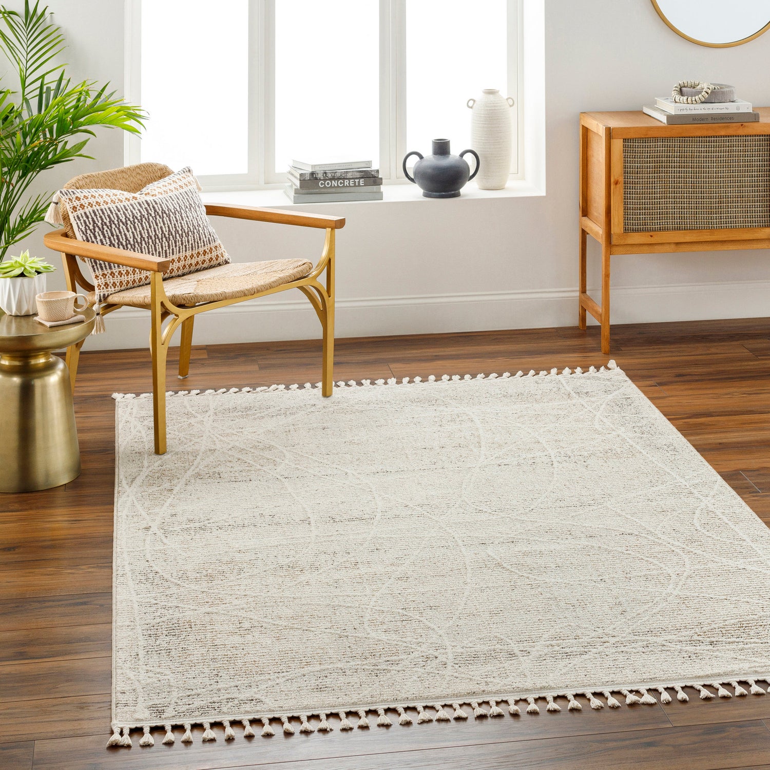 Surya Rudy Rdy-2303 Gray, Light Beige, Medium Gray, Cream, Medium Brown, Charcoal Rug.