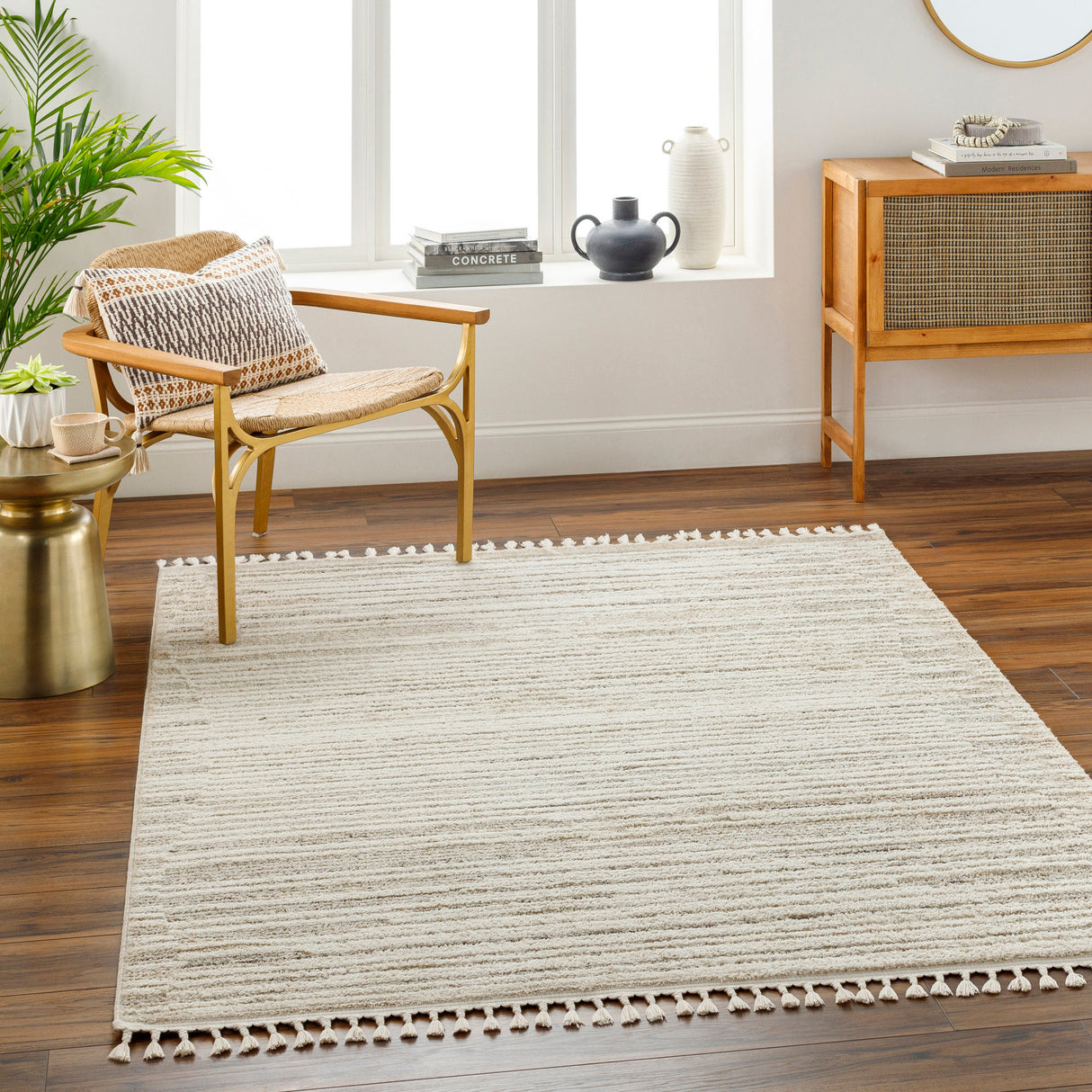 Surya Rudy Rdy-2305 Gray, Cream, Light Beige, Medium Gray, Ivory, Charcoal Rug.