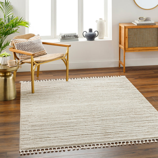 Surya Rudy Rdy-2306 Gray, Cream, Light Beige, Medium Gray, Ivory, Medium Brown Rug.