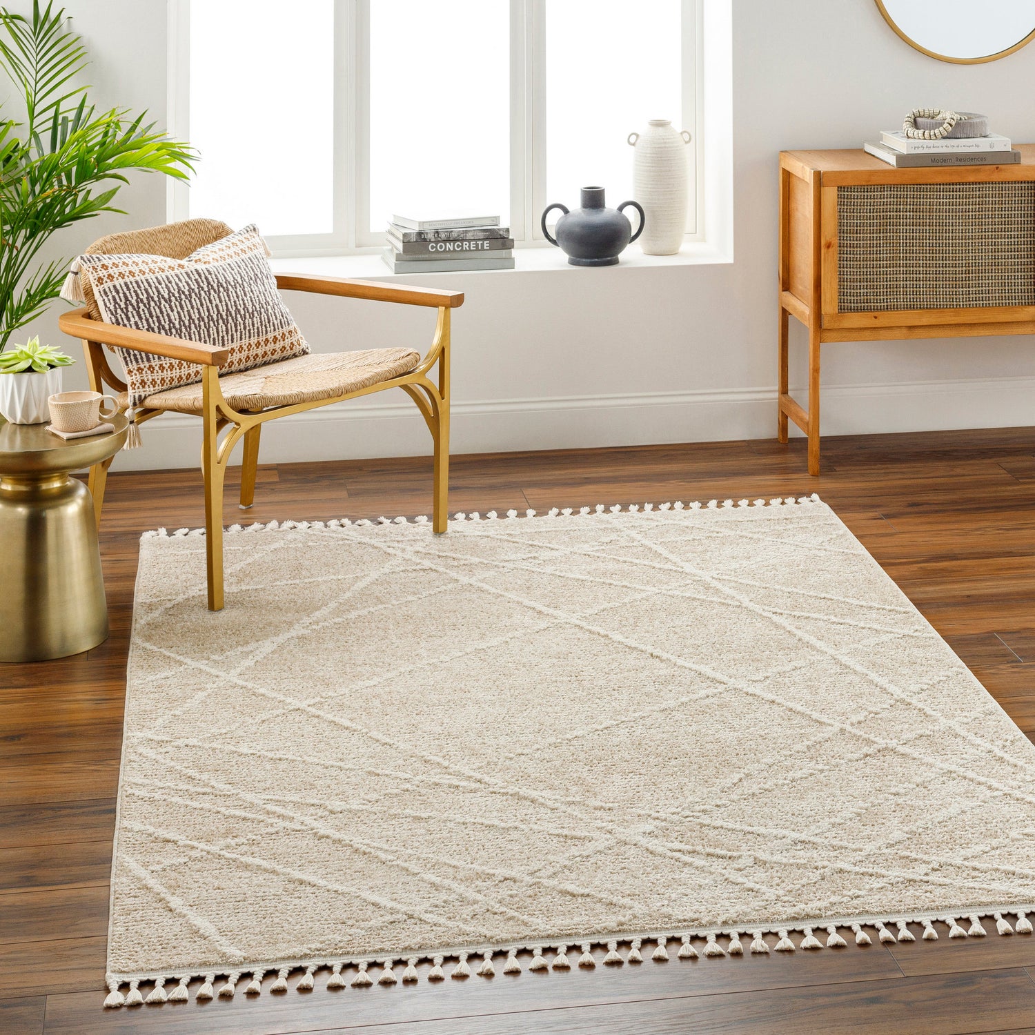 Surya Rudy Rdy-2307 Gray, Light Beige, Ivory, Cream Rug.