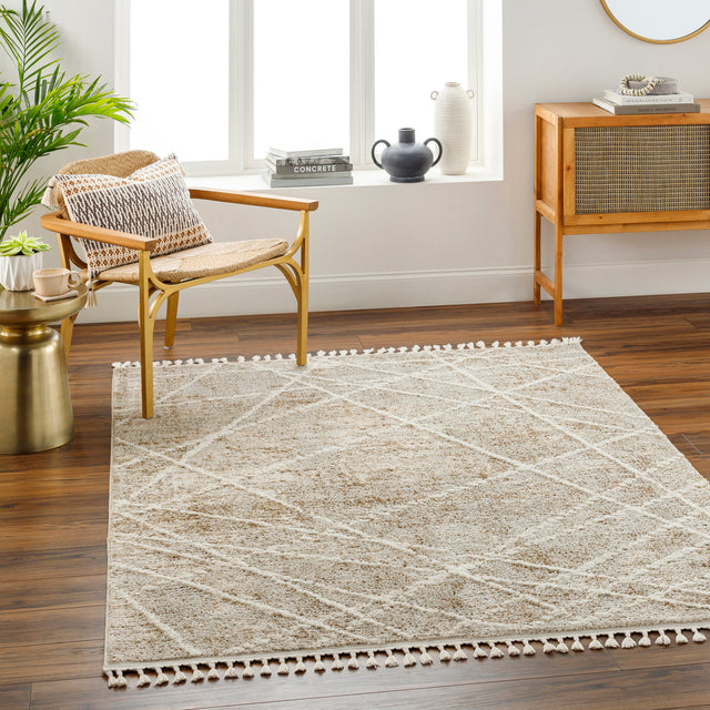 Surya Rudy Rdy-2308 Gray, Medium Gray, Light Beige, Medium Brown, Cream Rug.