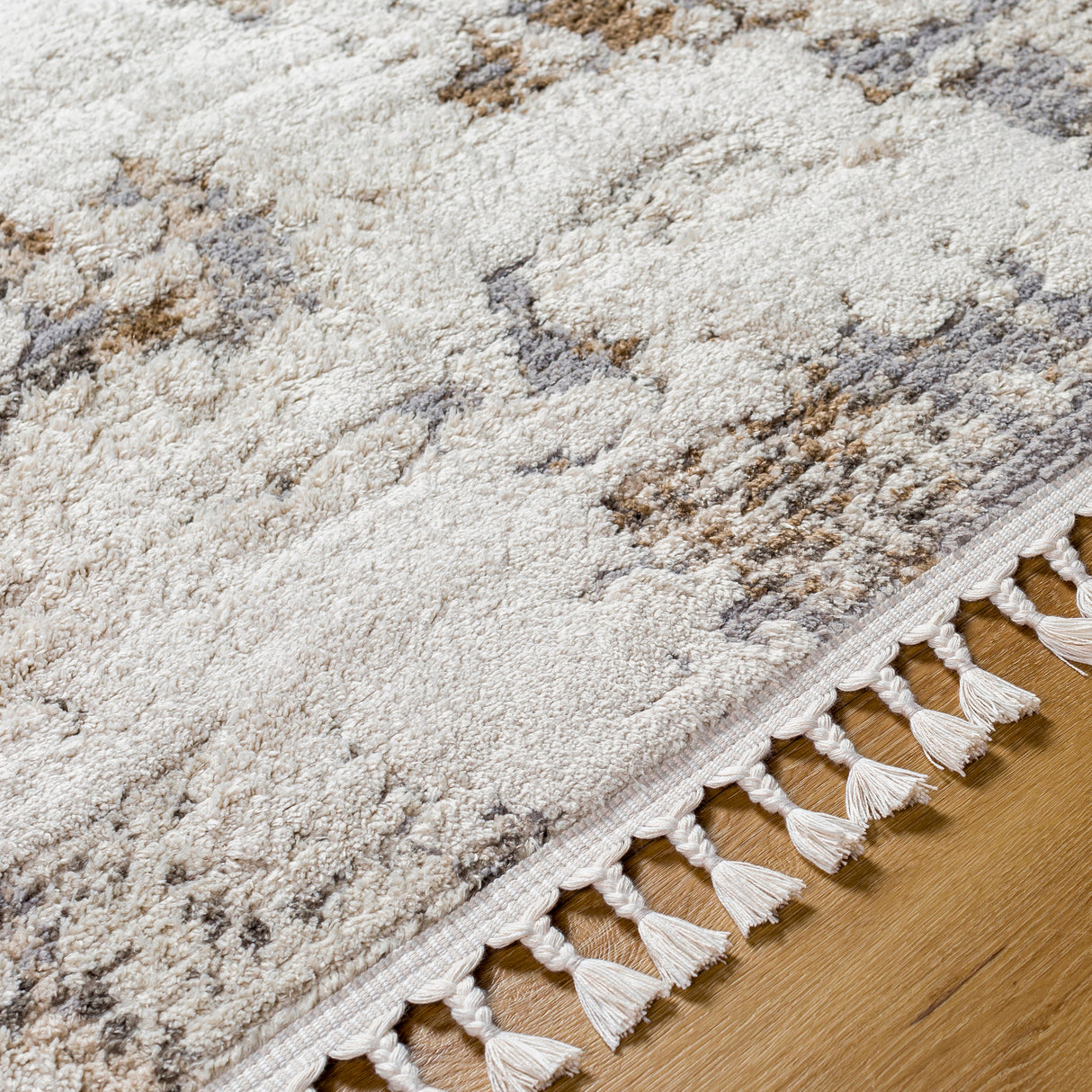 Surya Rudy Rdy-2309 Gray, Cream, Light Beige, Ivory, Charcoal, Medium Brown Rug.