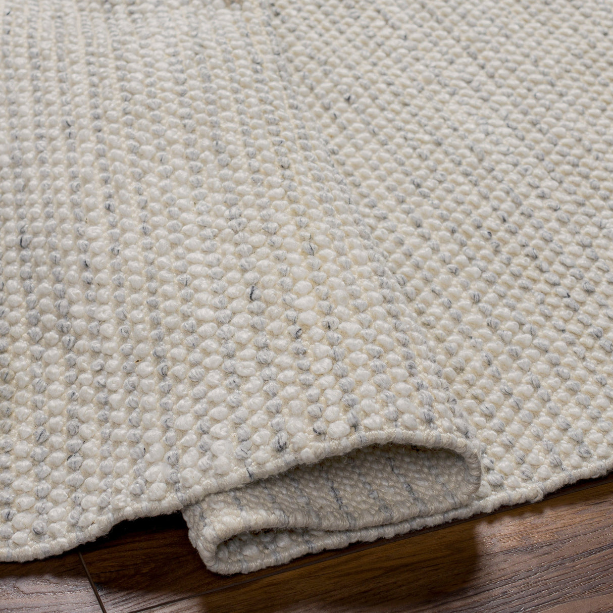 Surya Reika Rek-2307 Light Gray, Charcoal, White, Beige Rug.