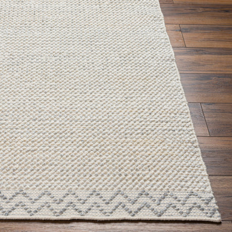 Surya Reika Rek-2307 Light Gray, Charcoal, White, Beige Rug.