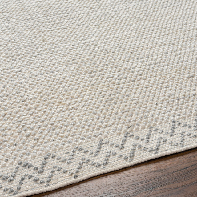 Surya Reika Rek-2307 Light Gray, Charcoal, White, Beige Rug.