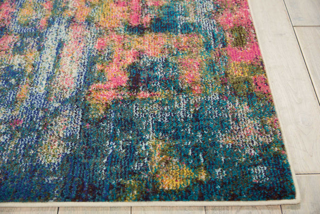 Nourison Celestial CES09 Machine Made Blue, Yellow Rug