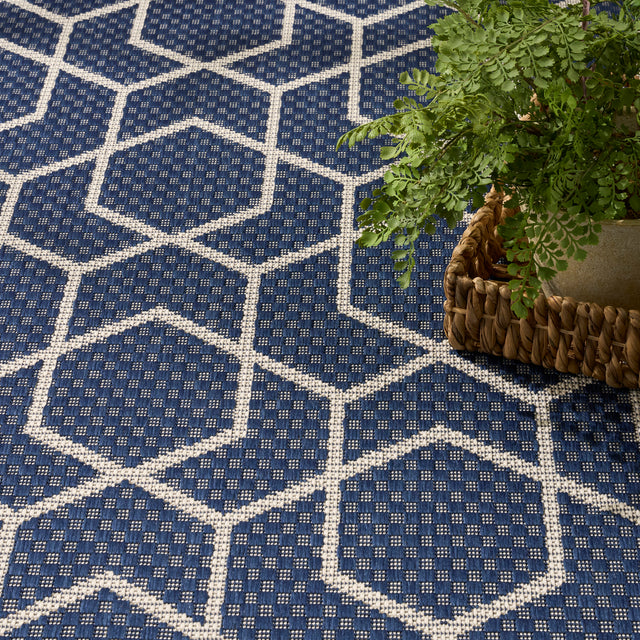 Nourison Horizon Indoor/Outdoor HOZ01 Navy Contemporary Area Rugs