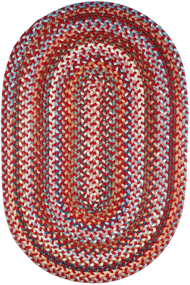 Rhody Rug Astoria AS42 Red Velvet Braided Rug - Oval