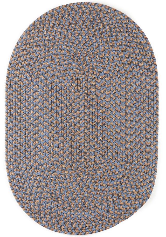 Rhody Rug Camden CD96 Denim Blue Braided Rug - Oval