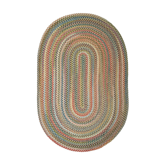 Rhody Rug Country Jewel CJ55 Champagne Braided Rug - Oval