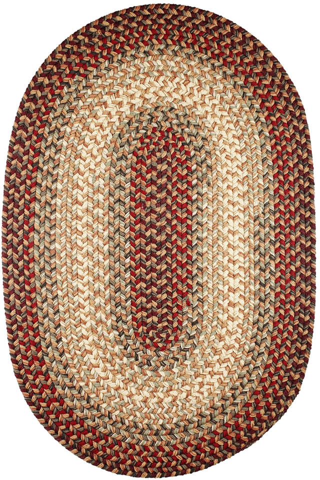Rhody Rug Easy Living EL73 Spanish Red Braided Rug - Oval