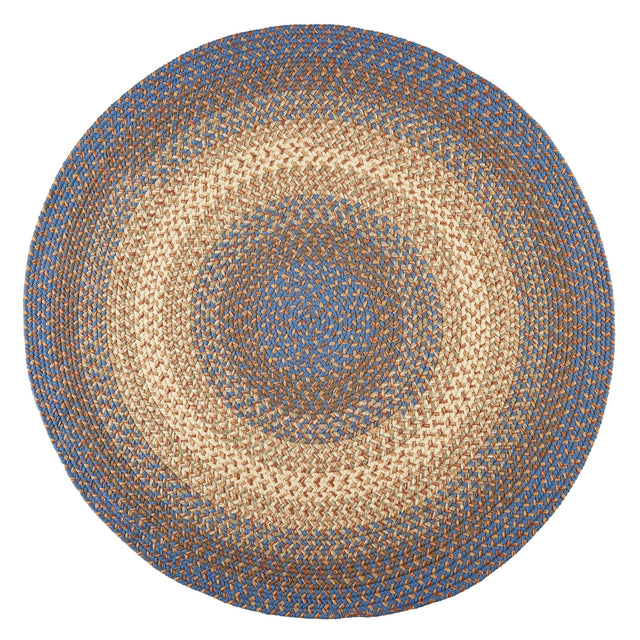 Rhody Rug Easy Living EL93 Blue Lake Braided Rug - Round