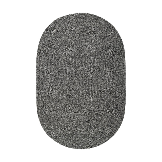 Rhody Rug Elegance EG82 Frosty Black Braided Rug - Oval