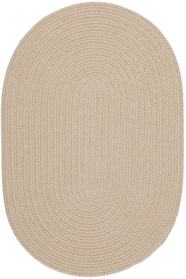 Rhody Rug Happy Braids HB03 Solid SandBeige Braided Rug - Oval