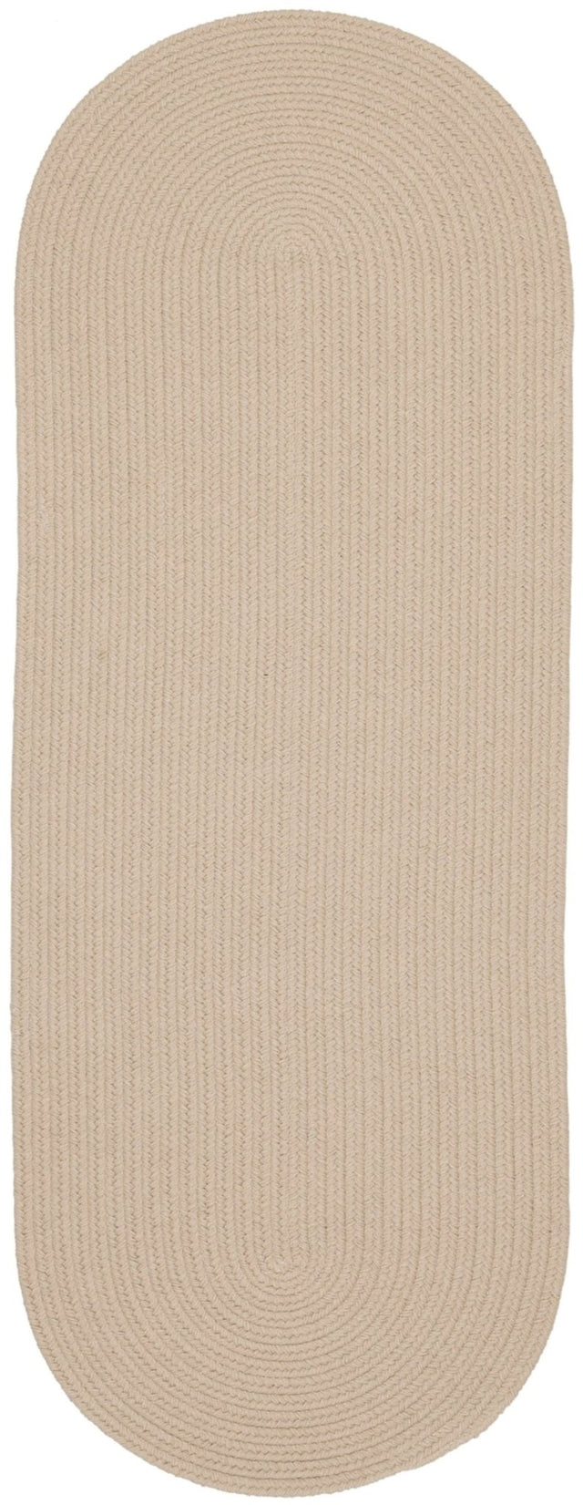 Rhody Rug Happy Braids HB03 Solid SandBeige Braided Rug - Runner