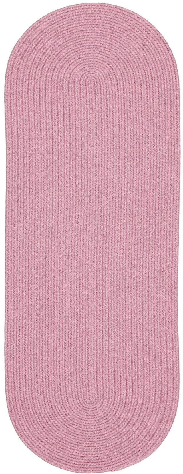 Rhody Rug Happy Braids HB08 Solid Pink Braided Rug - Runner